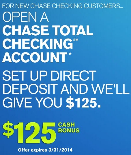 Coupons chase checking account