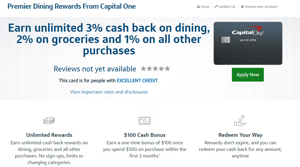 new-capital-one-card-premier-dining-rewards-3-on-dining-100-sign