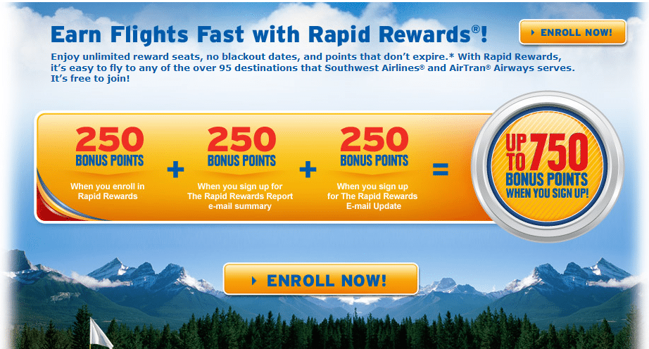 earn 750 rapid rewards points