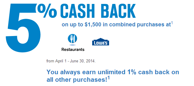 5 percent cash back