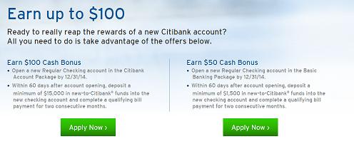 citibank checking $100 bonus