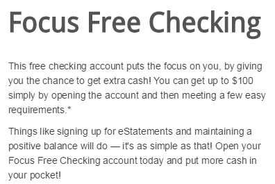 focus free checking