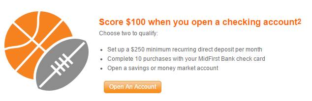 midfirst $100 checking promo