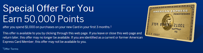 american express personal gold 50k