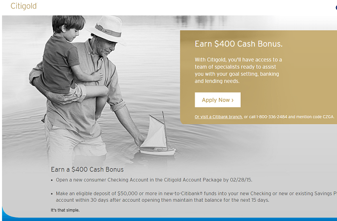 citi gold 400 cash bonus