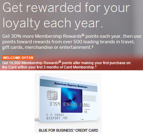 American Express Blue For Business Review 13x On All Purchases
