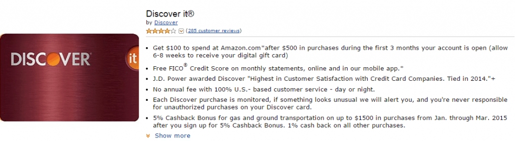 discover it 100 amazon bonus