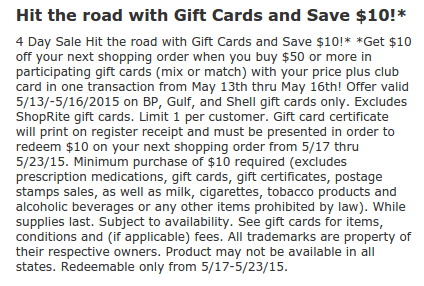 shoprite gc deal