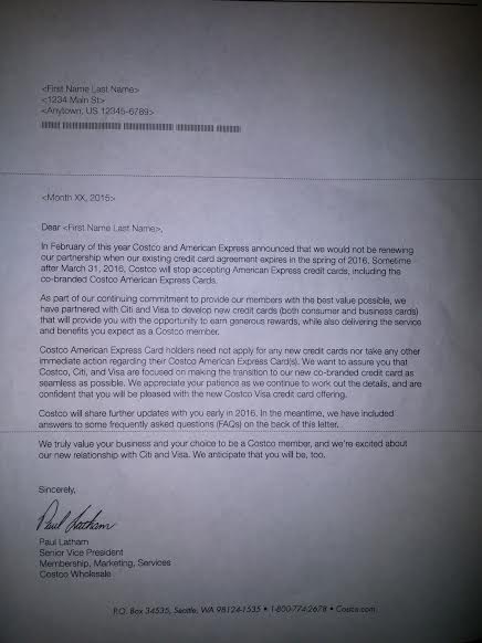 Leaked Letter Regarding Costco, Citi, American Express & Visa Partnerships - Doctor Of Credit