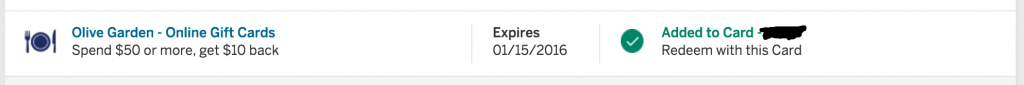 amex offer olive garden