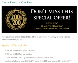 capital bank $200 bonus