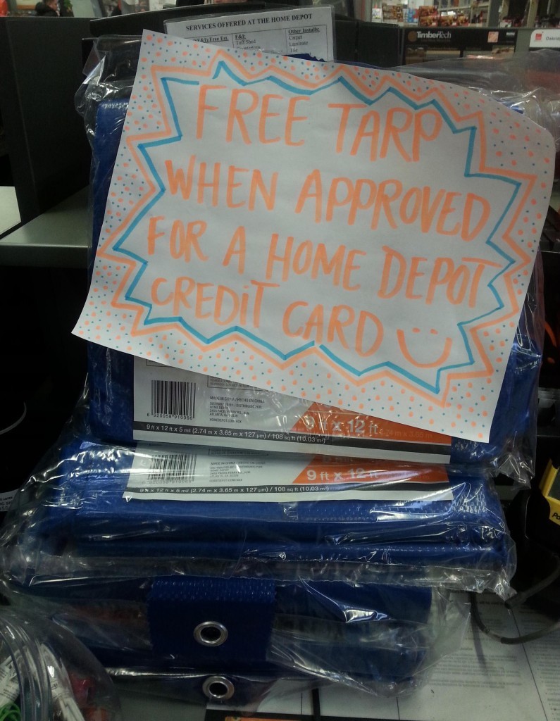 free tarp home depot