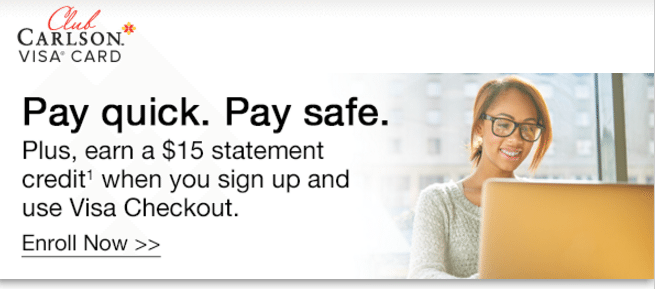 club carlson 15 visa check out