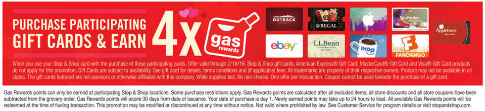 stop & shop gas promo