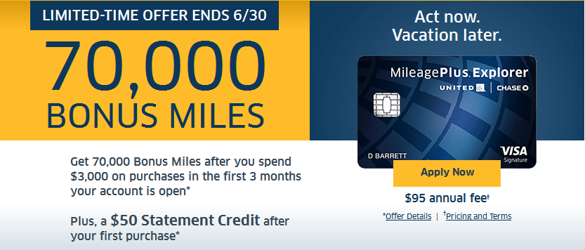 Ymmv Chase United Mileageplus Explorer 75 000 Miles 50 Statement Credit Doctor Of Credit