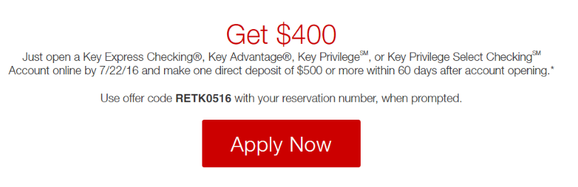 keybank $400 bonus