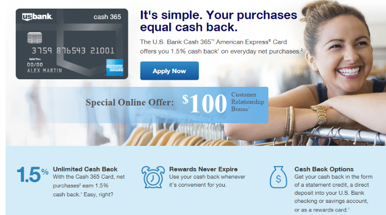 u.s bank cash 365 american express card review