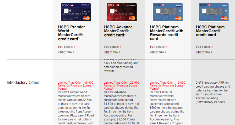 hsbc credit cards