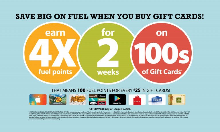 kroger 4x gift card deal