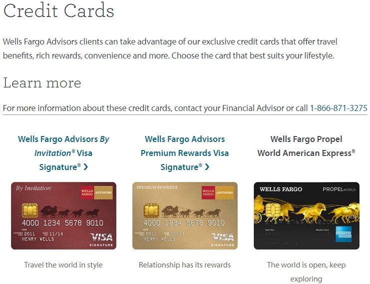 wells fargo advisors credit card
