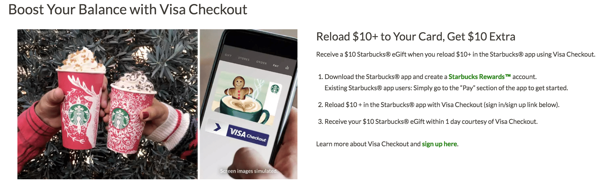 20 starbucks for 10 with app and visa checkout doctor of credit