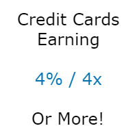 Credit Cards Earning 4%/4x Or More!