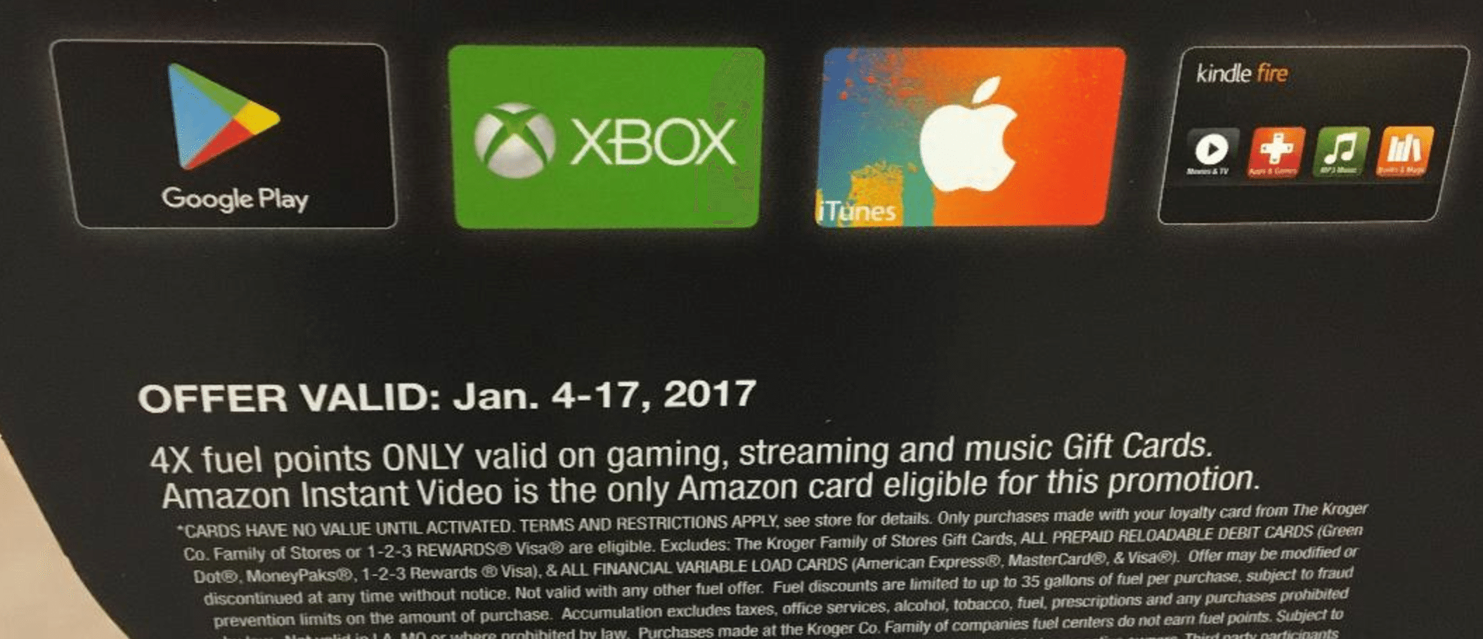 Kroger Gaming Gift Cards