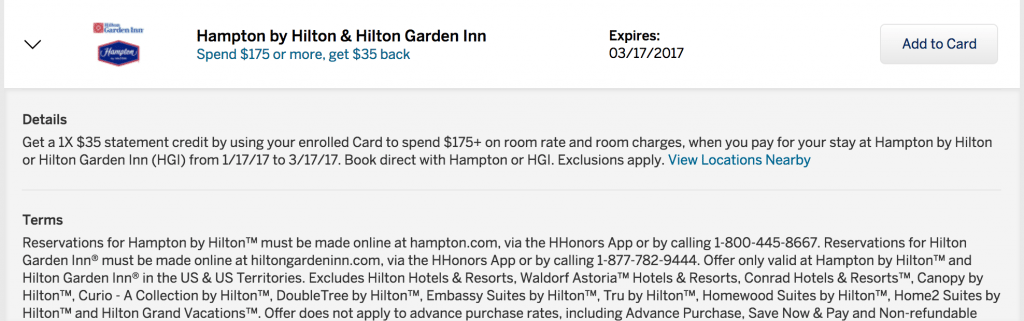 hilton hampton amex offer