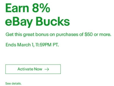 ebay bucks 8% offer