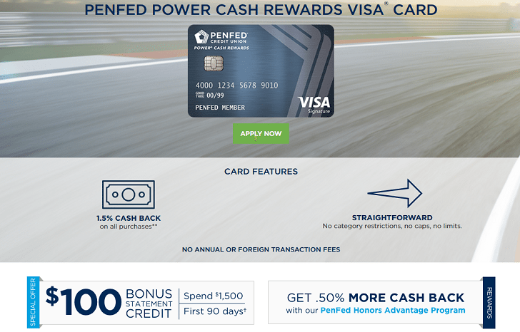 penfed power cash rewards visa