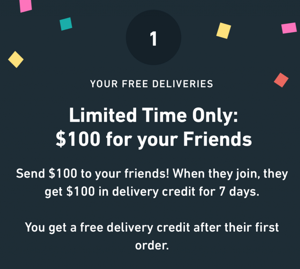 Postmates 100 in Delivery Credit for New Customers with Referral Link