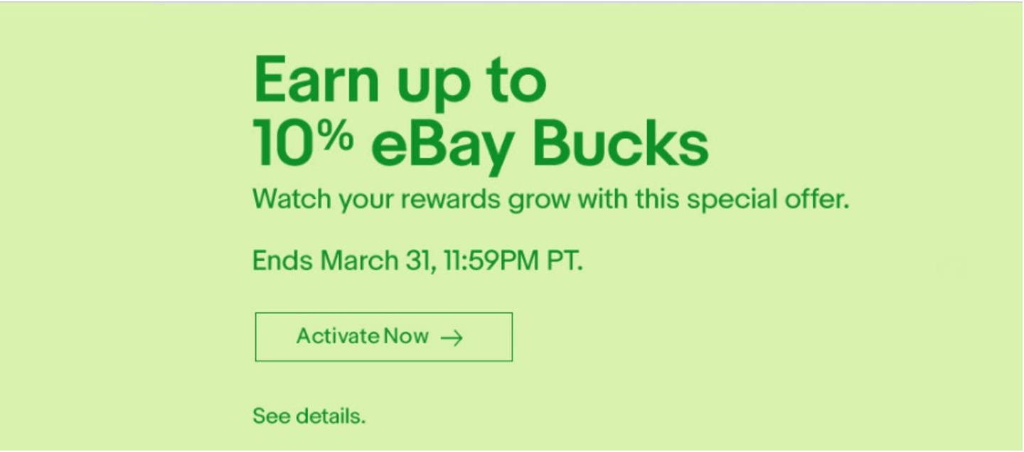eBay Bucks 10 Back Promotion Doctor Of Credit
