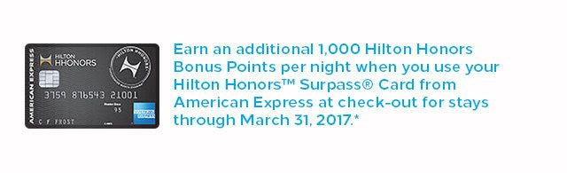 Hilton 1,000 Bonus Points