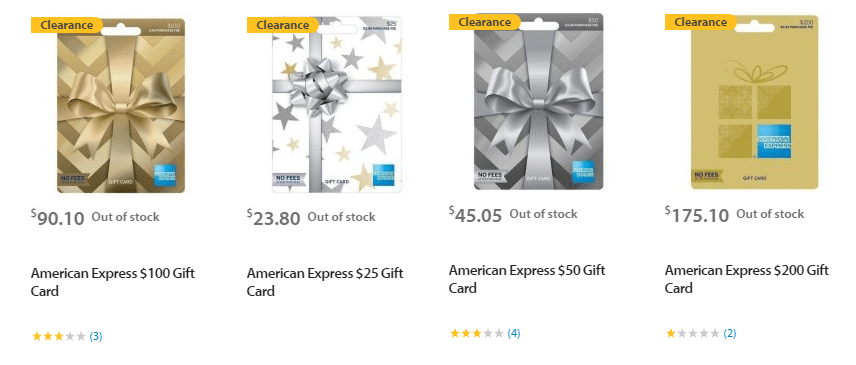 Walmart Discounted Gift Cards American Express Out Of Stock