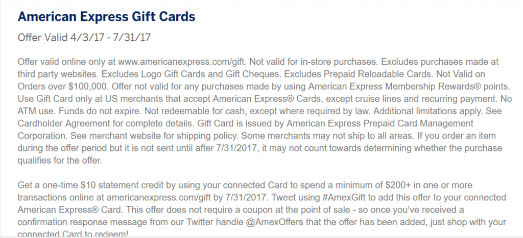 amex gift cards