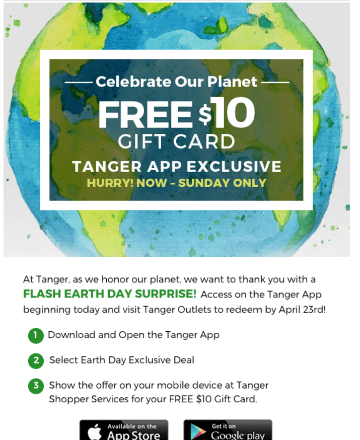 Tanger 10 Gift Card