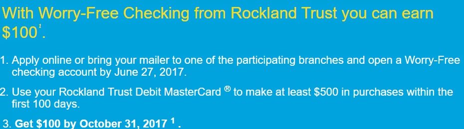 Expired YMMV & MA ony Rockland Trust $100 Checking Bonus - Doctor Of Credit