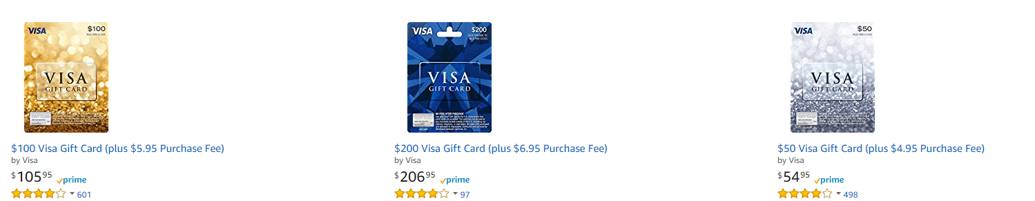 Visa $100 Gift Card (plus $5.95 Purchase Fee)