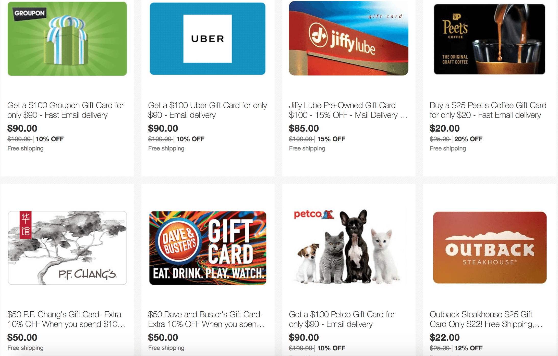 Ppdg: Save 10% On Gift Cards For Uber, Groupon, And Petco - Doctor Of Credit