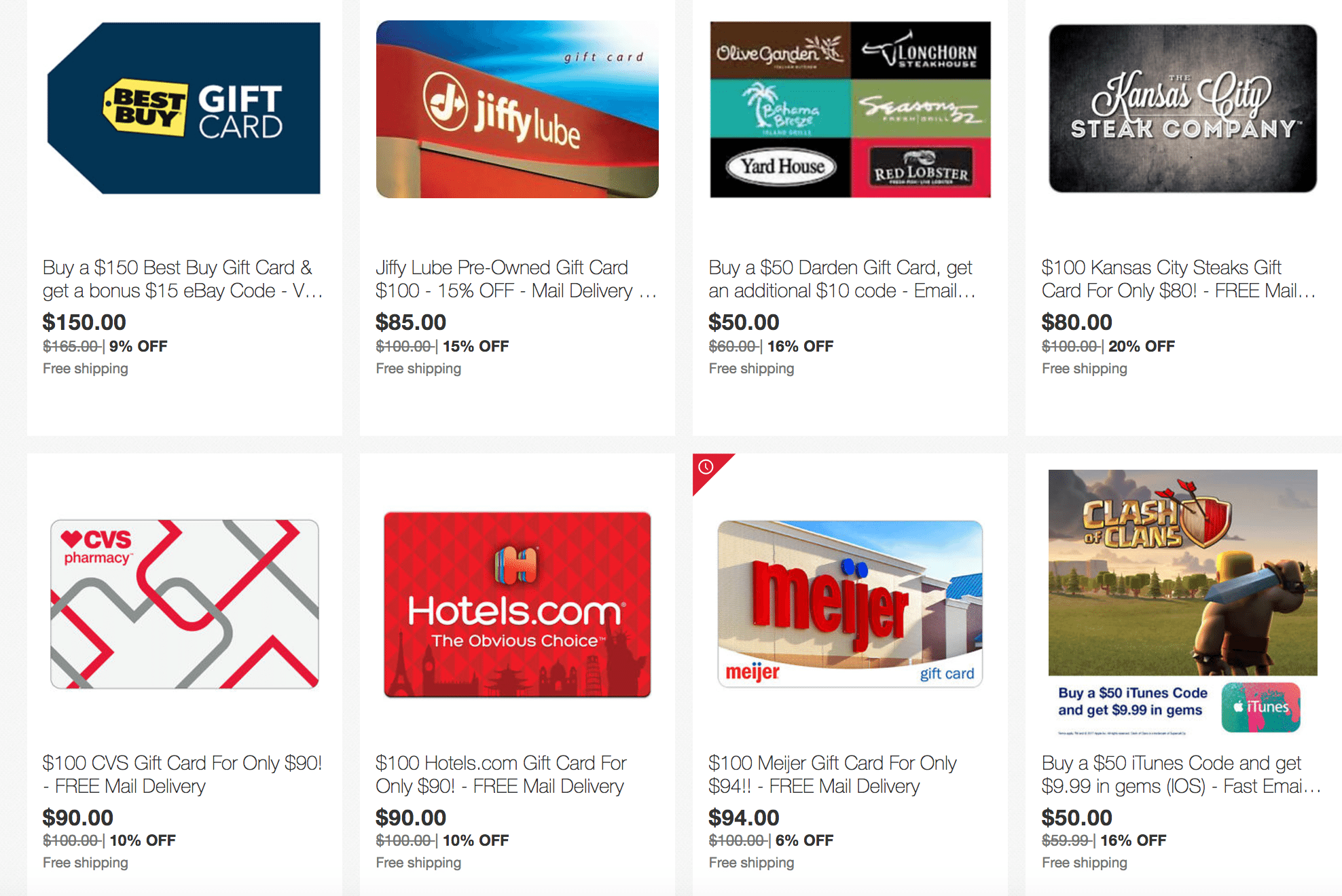 eBay Save on Best Buy Gift Cards, and Darden, & More