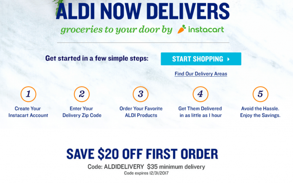 Aldi Delivery: $20 off Your First Order Of $35 (Dallas, Los Angeles