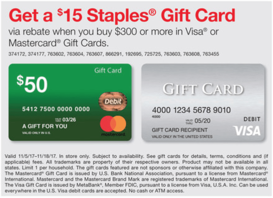 Expired Staples: Buy $300 in Visa or Mastercard Gift ...