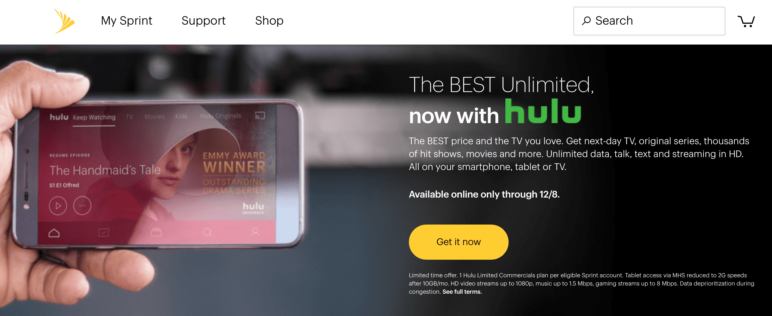 Sprint Offers Free Hulu for Unlimited Customers