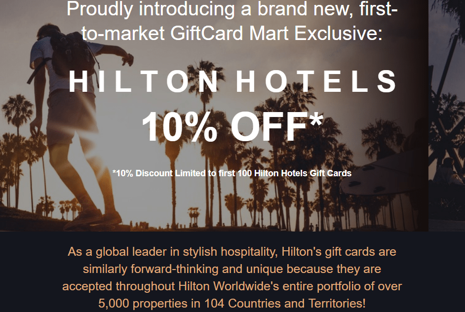 Giftcardmart 10 Off Hilton Giftcards + 5x/5 Back Doctor Of Credit