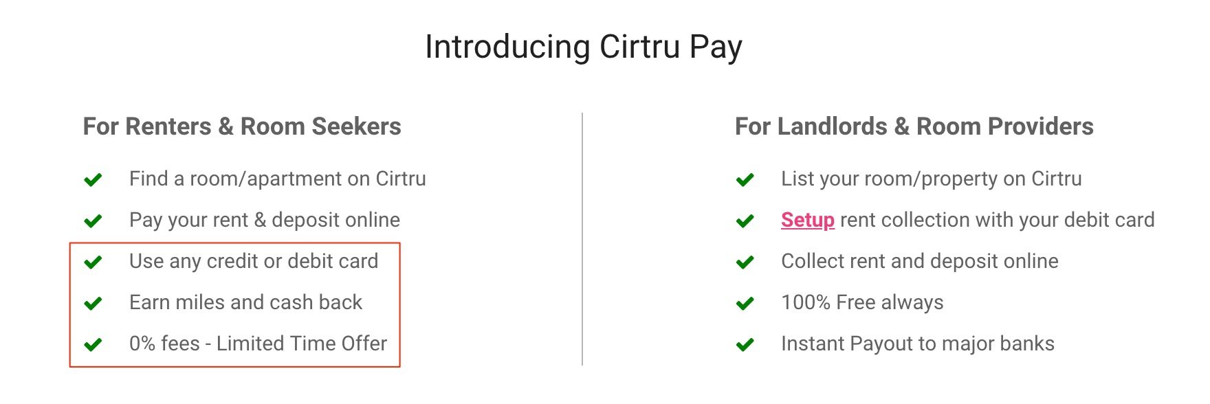 Cirtru Pay Rent with Credit Card FeeFree for Listed Rentals [Limited