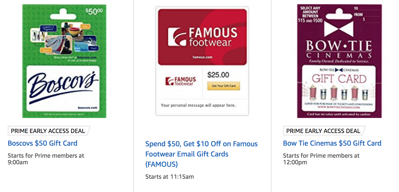 [Expired] Amazon Save on Gift Cards for Boscov's, Famous Footwear, and