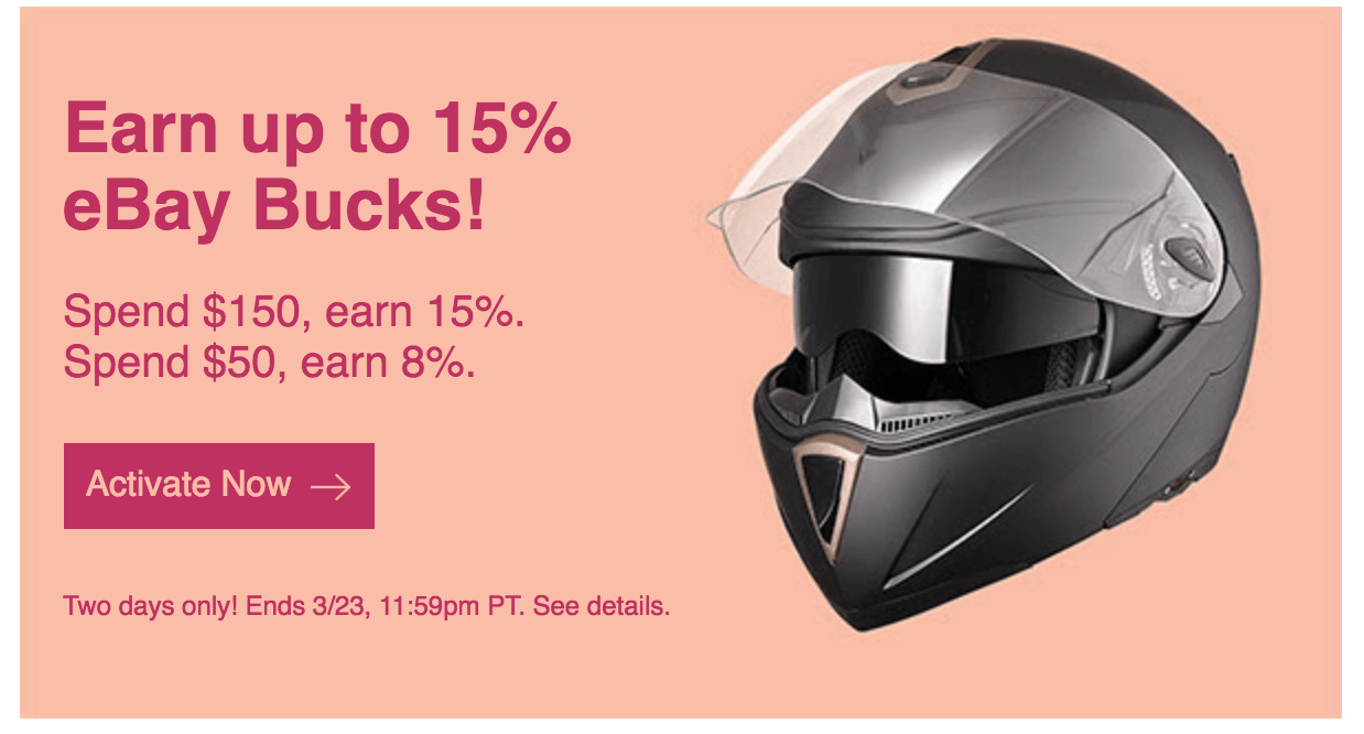 [Expired] Earn 15 eBay Bucks on Purchases 150+ [Targeted?] Doctor