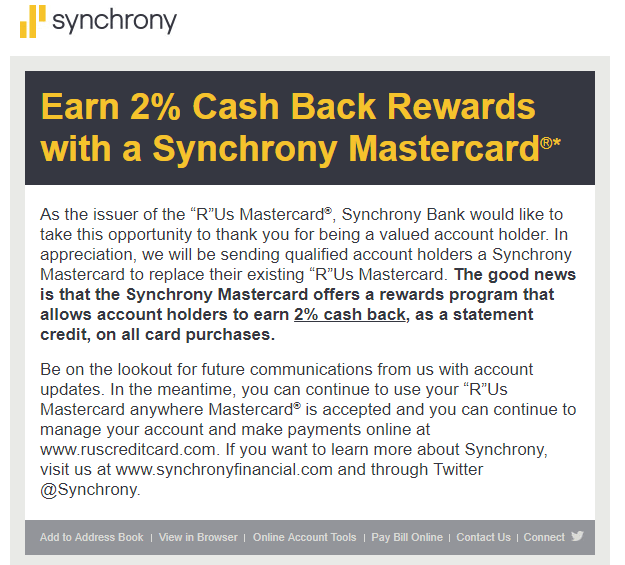 Toys R Us Credit Card to Become 2 Synchrony Mastercard Doctor