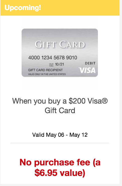 Visa $200 Gift Card (plus $6.95 Purchase Fee)