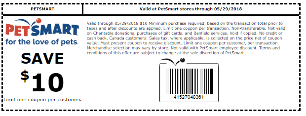  Expired PetSmart 10 Off 10 In Store Doctor Of Credit